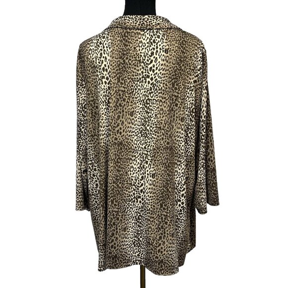 Susan Graver Liquid Knit Top Size 2X Leopard Print Tunic Comfort Glam Career - Picture 8 of 8